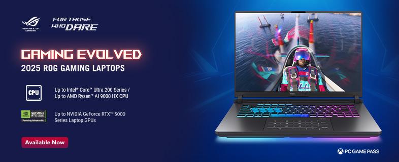 Banner of ASUS Laptops - Gaming Evolved