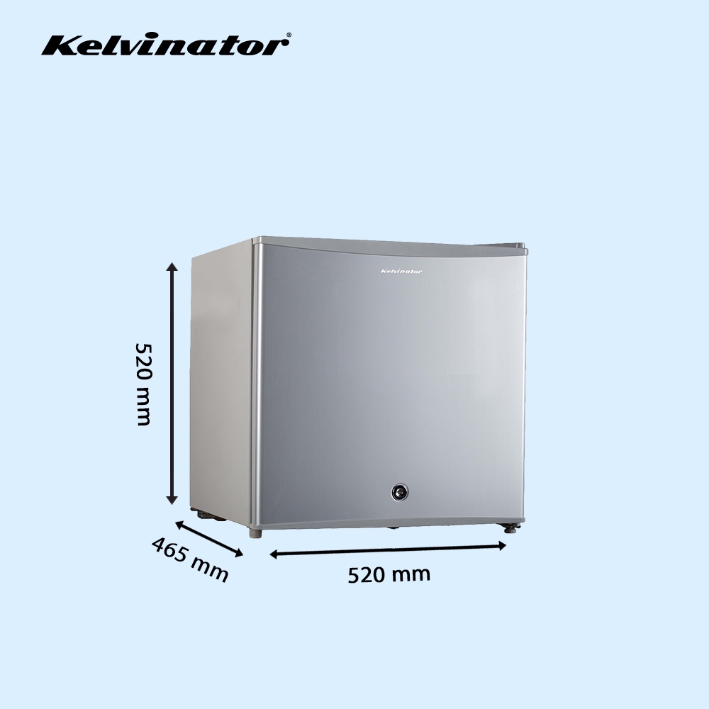 Kelvinator 45 Litres Mini Bar Single Door Refrigerator Silver Grey KRC 