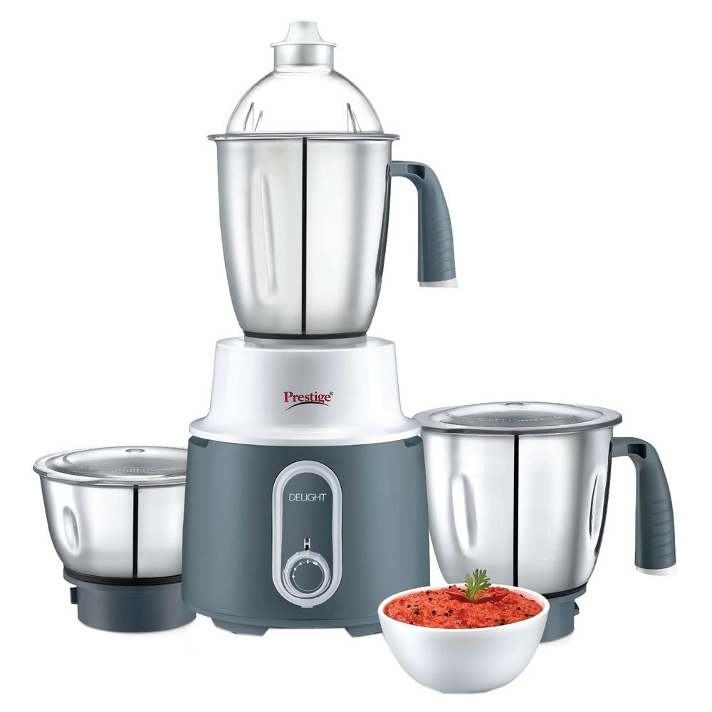 Buy Prestige Delight 750 Watts Mixer Grinder with 3 Jars, Grey at
