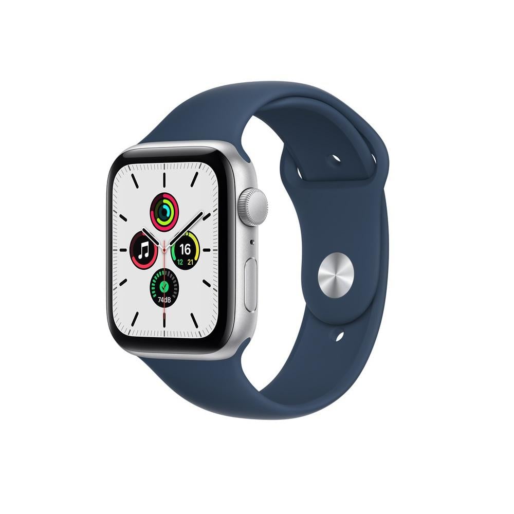 Apple Watch SE GPS 44 mm Silver Aluminum Case with Abyss Blue