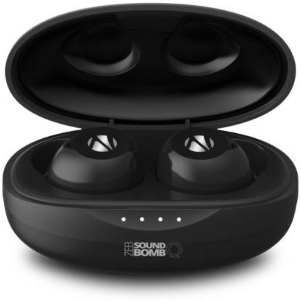 Zebronics Zeb-Sound Bomb Q True Wireless Earbuds with Qualcomm aptX Audio,  Upto 35 hrs of playtime, Voice Assistant, Water Resistant, Black