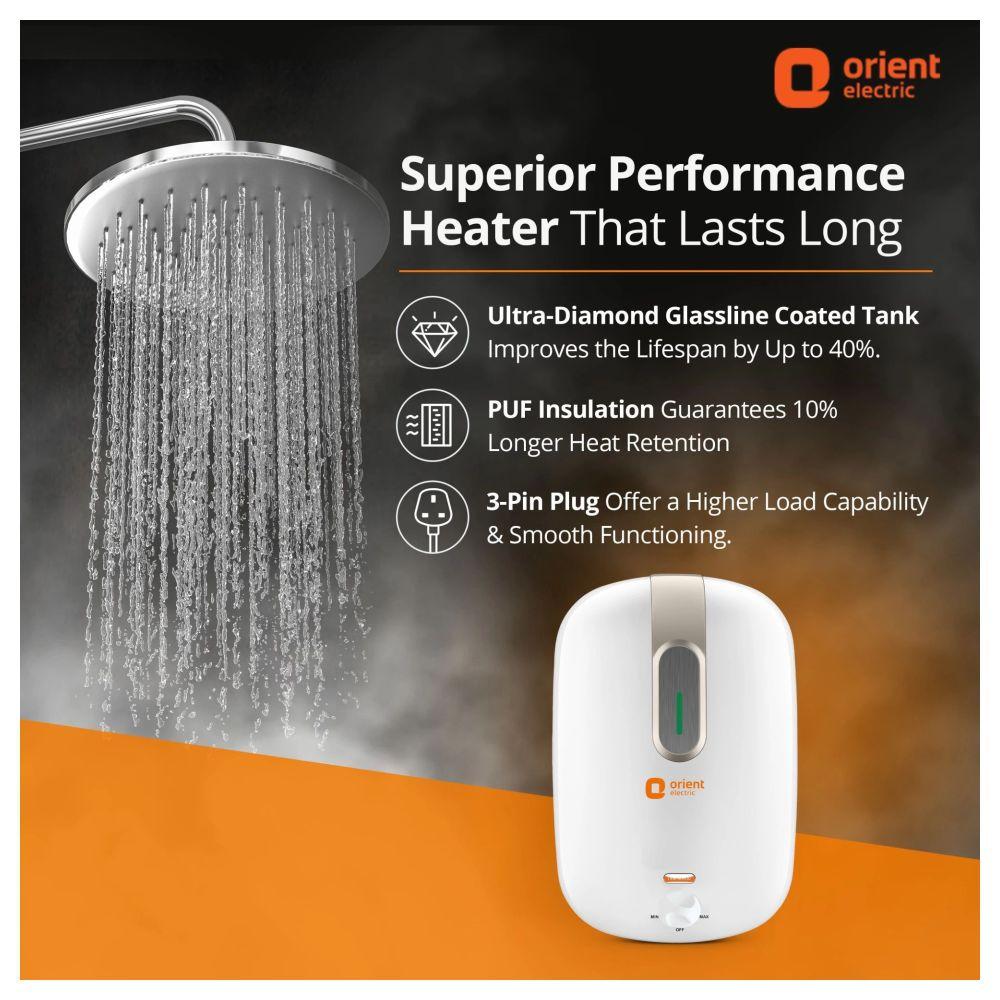Buy Orient 10 Litre New Glazio Storage Glassline Water Heater with