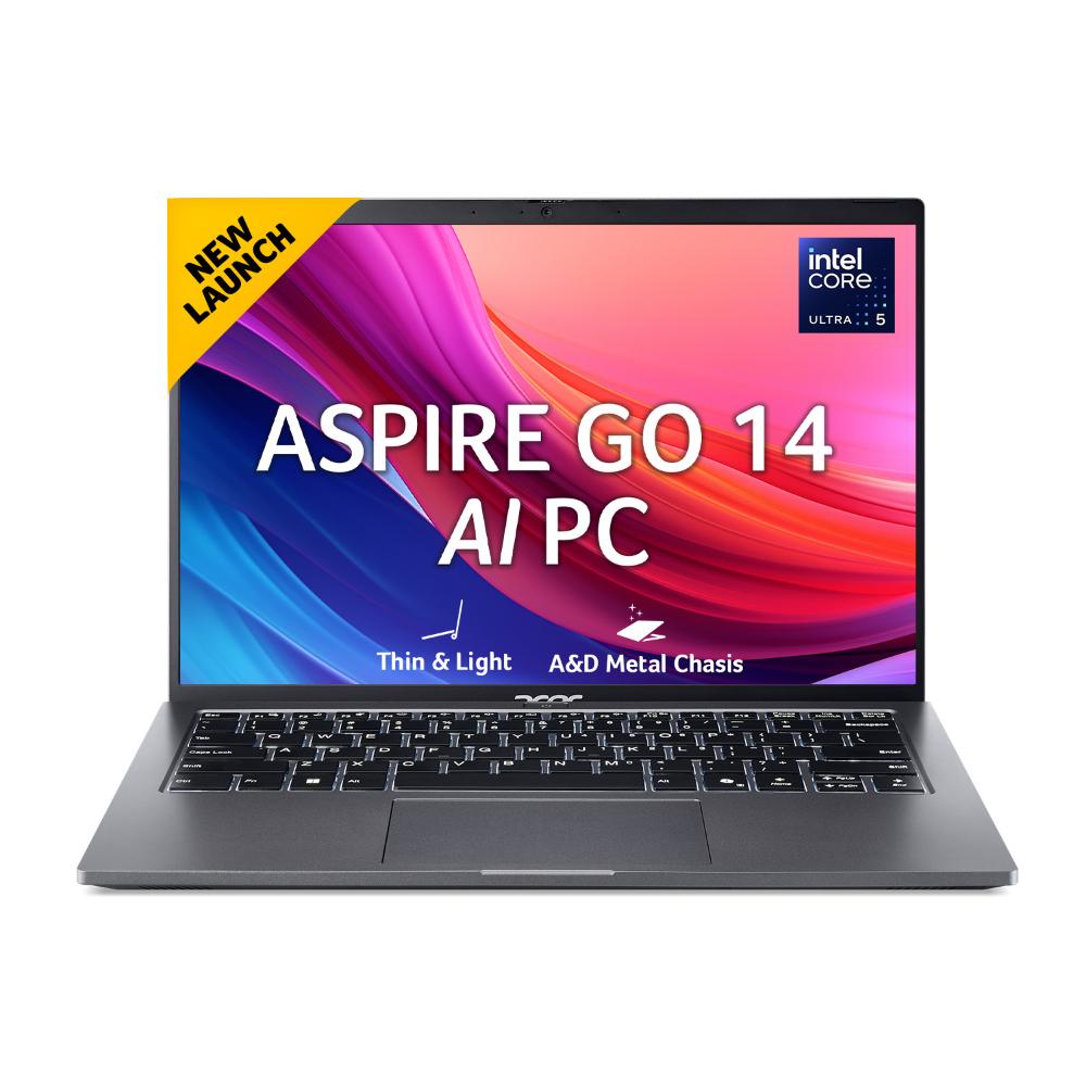 Acer Aspire Go 14 AG14-71M NX.JF5SI.001 Standard Laptop (Intel Ultra 5 processor 125H/16 GB/512 GB /Intel ARC Graphics/Windows 11 Home/WUXGA), 35.56 cm - 14 inch, Steel Gray