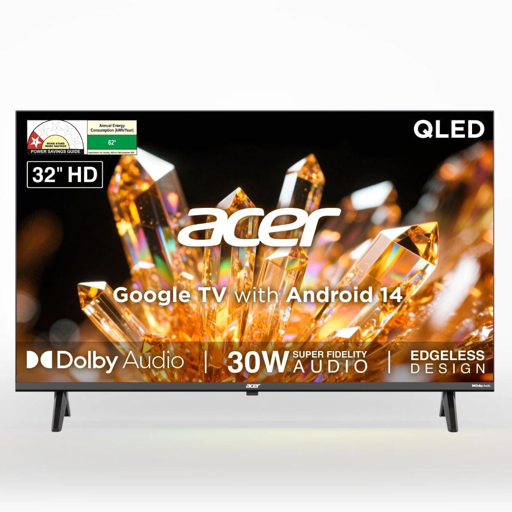 Acer 80.01 cm (32 inch) Ultra V Series HD Smart QLED Google TV with Android 14 (Black), AR32QDVGU2841BD
