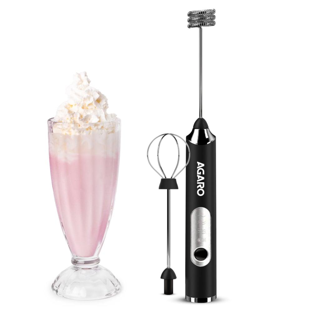 Agaro STS Royal Rechargeable Milk Frother, 3 Speed Electric Coffee Frother, Stainless Steel Whisk, Stand Design for Milk and Cream