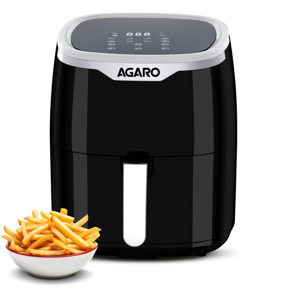 Agaro Galaxy Digital Air Fryer 4.5 L 1400 W, 7 Preset Programs, Touch Display, 360 degree Air Circulation, Bake Roast Toast Reheat