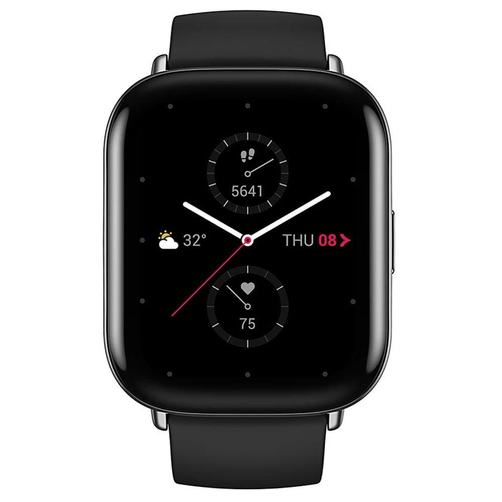 Amazfit Zepp E Smart Watch(NEW LAUNCH), 4.1 cm (1.65 Inch) DISPLAY, 7 Days Battery Life, 3D Curved Bezel-less Glass, 11 Sports Mode, Stress Detection, Phone Music Control, Health Assessment System, Sleep Quality Monitoring, Onyx Black