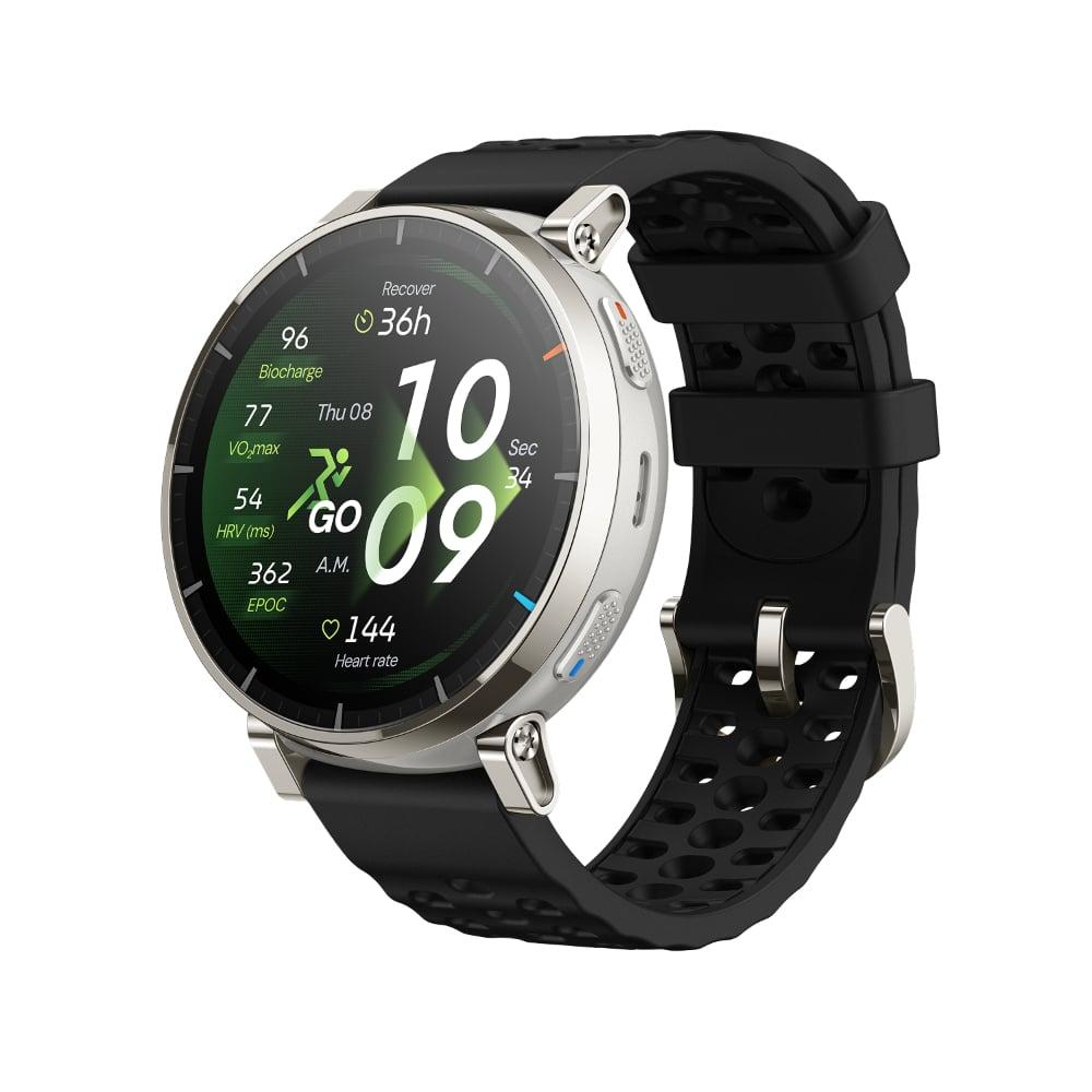 Amazfit Active 3 Premium (Smartchoice) GPS Running Smart Watch, 3.35 cm (1.32 inch) AMOLED Sapphire Display, 12-Day Battery, 5 ATM, 4 GB Storage, Offline Maps, 170+Workout Modes, Fitness Tracker, Android & iOS, Apex Silver