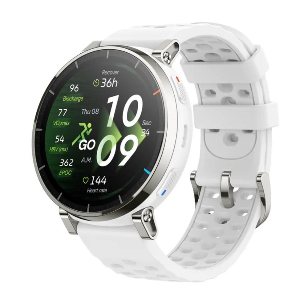 Amazfit Active 3 Premium (Smartchoice) GPS Running Smart Watch, 3.35 cm (1.32 inch) AMOLED Sapphire Display, 12-Day Battery, 5 ATM, 4 GB Storage, Offline Maps, 170+Workout Modes, Fitness Tracker, Android & iOS, Aero White