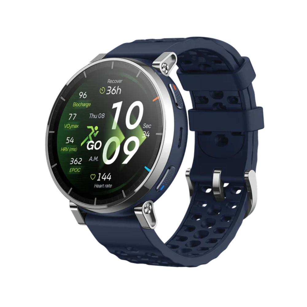 Amazfit Active 3 Premium GPS Running Smart Watch, 3.35 cm (1.32 inch) AMOLED Sapphire Display, 12-Day Battery, 5 ATM, 4 GB Storage, Offline Maps, 170+ Workout Modes, Heart Rate & Fitness Tracker, Android & iPhone, Atlas Blue