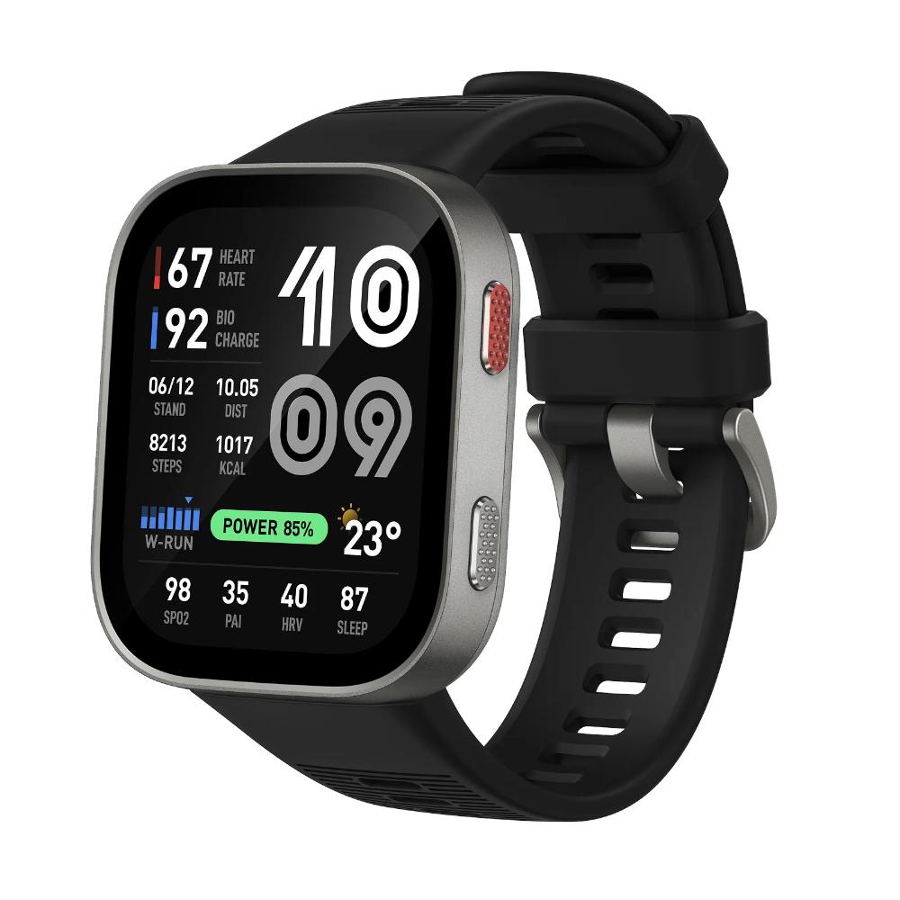 Amazfit Bip Max 50 mm Smartwatch, 5.25 cm (2.07 inch) AMOLED Display, 20 Days of Battery, GPS, 4 GB Storage, Offline Maps, Hybrid Training, Fitness Tracker, 150+ Sports, HYROX Mode, 5 ATM for Android & iPhone, Black