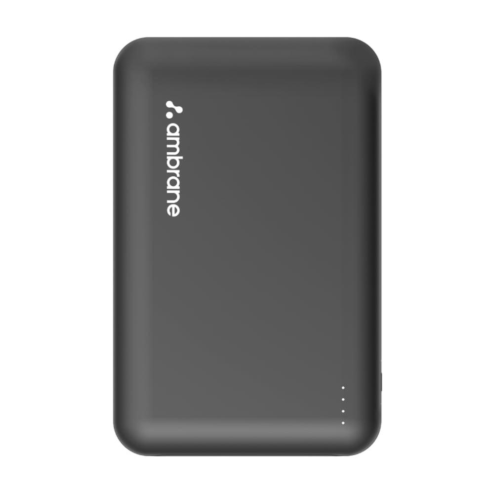 Ambrane 20000 mAh Power Bank, PowerLit XL Lite, 22.5 W Fast Charging, PD Technology, LED Indicator, 2 USB A port, 1 Type C Port, Multi layer Protection, Compatible with Phone, Accessories, Watch, Black
