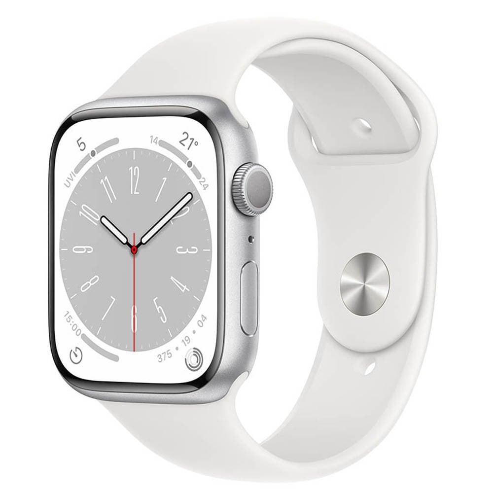 Buy Apple Watch Series 8 GPS 45mm Silver Aluminium Case with White