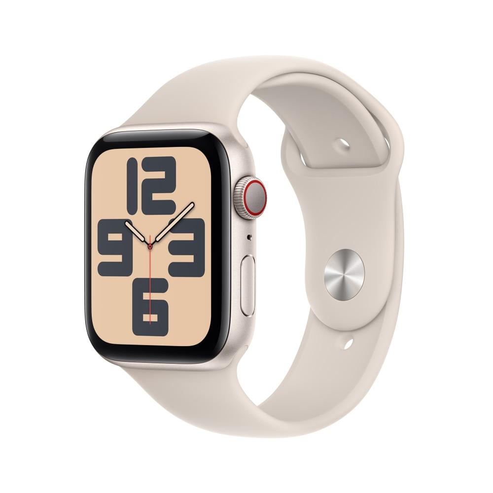 Apple Watch SE GPS + Cellular 44 mm Starlight Aluminium Case with Starlight Sport Band - M/L