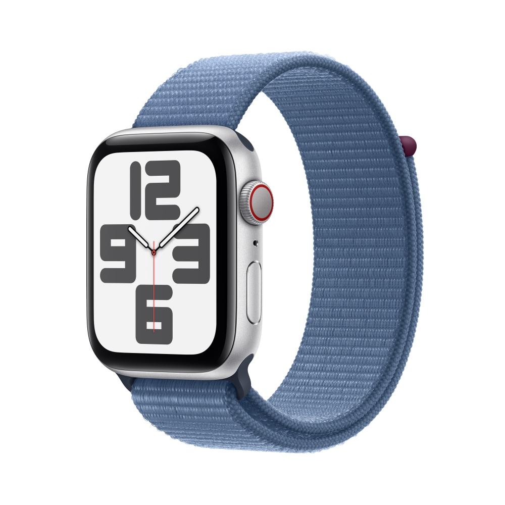 Apple Watch SE GPS + Cellular 44 mm Silver Aluminium Case with Winter Blue Sport Loop