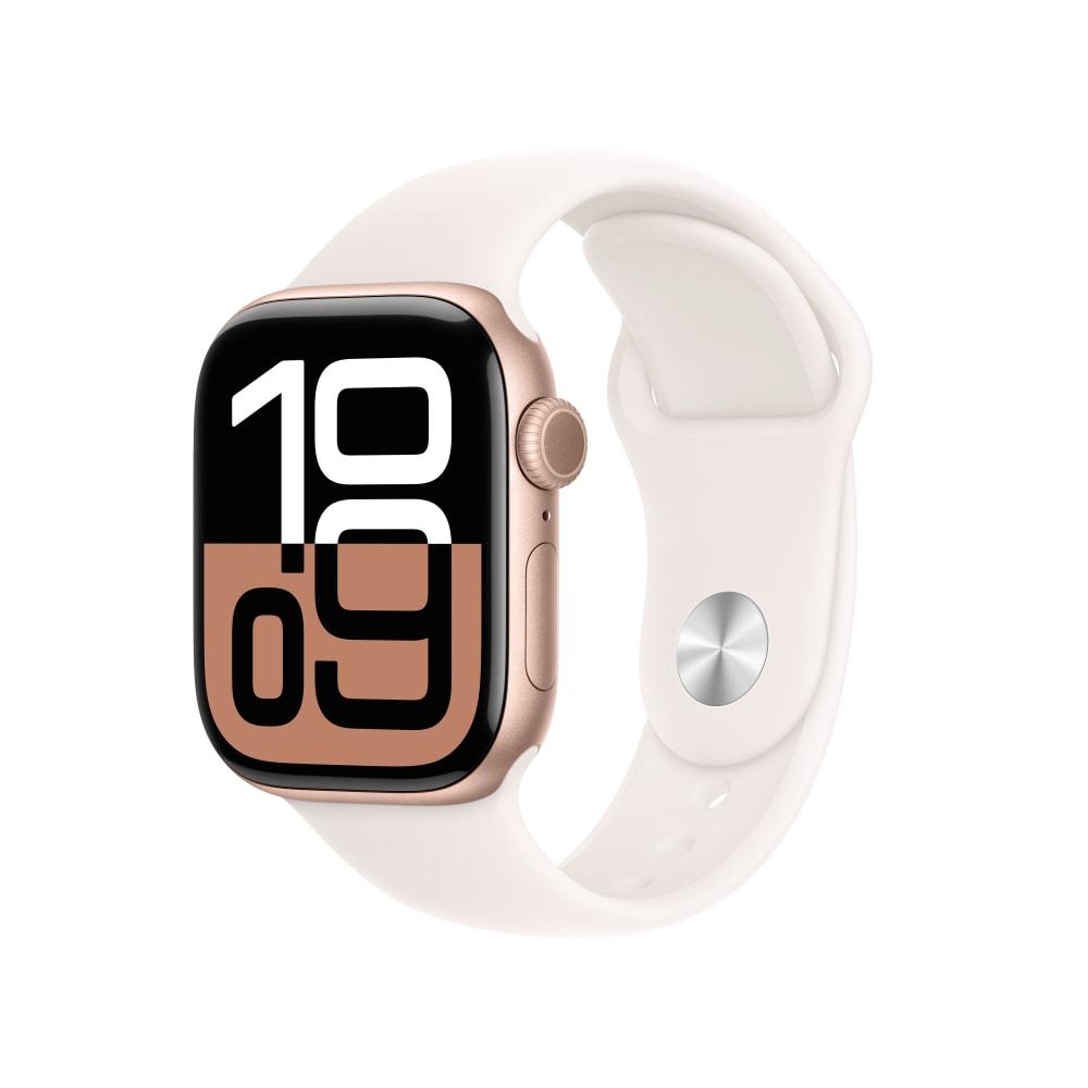 Apple Watch Series 10 GPS 42 mm Rose Gold Aluminium Case with Light Blush Sport Band - M/L