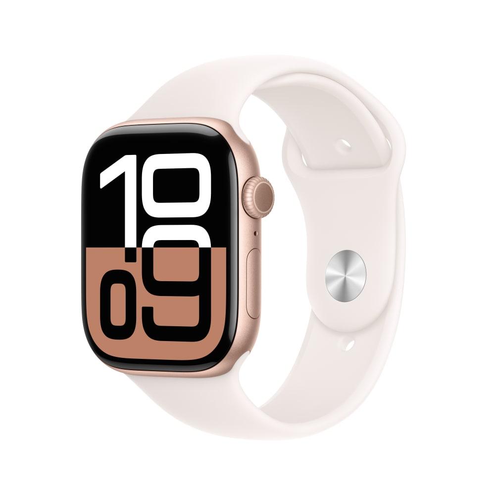 Apple Watch Series 10 GPS 46 mm Rose Gold Aluminium Case with Light Blush Sport Band - S/M