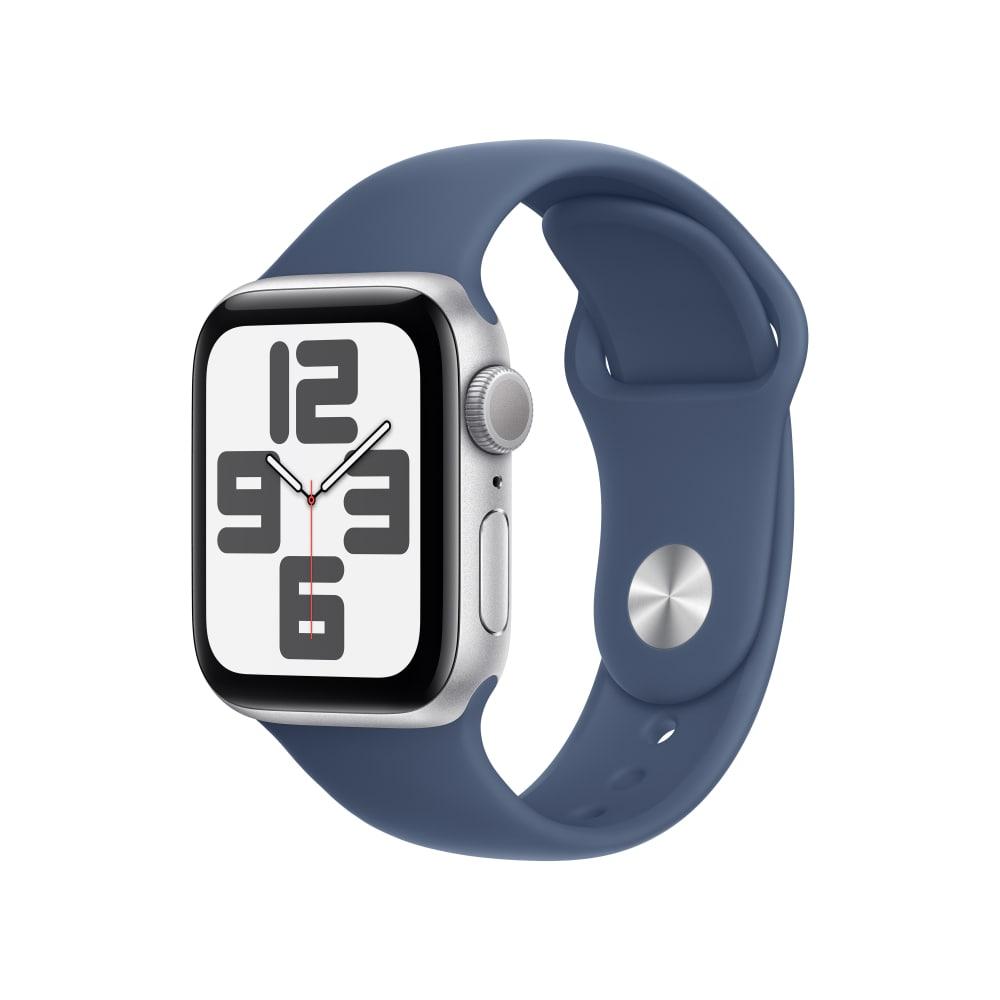 Apple Watch SE GPS 40 mm Silver Aluminium Case with Denim Sport Band - S/M