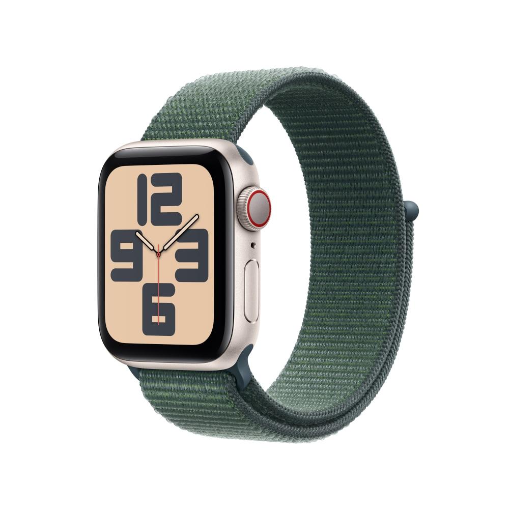 Apple Watch SE GPS 40 mm Starlight Aluminium Case with Lake Green Sport Loop