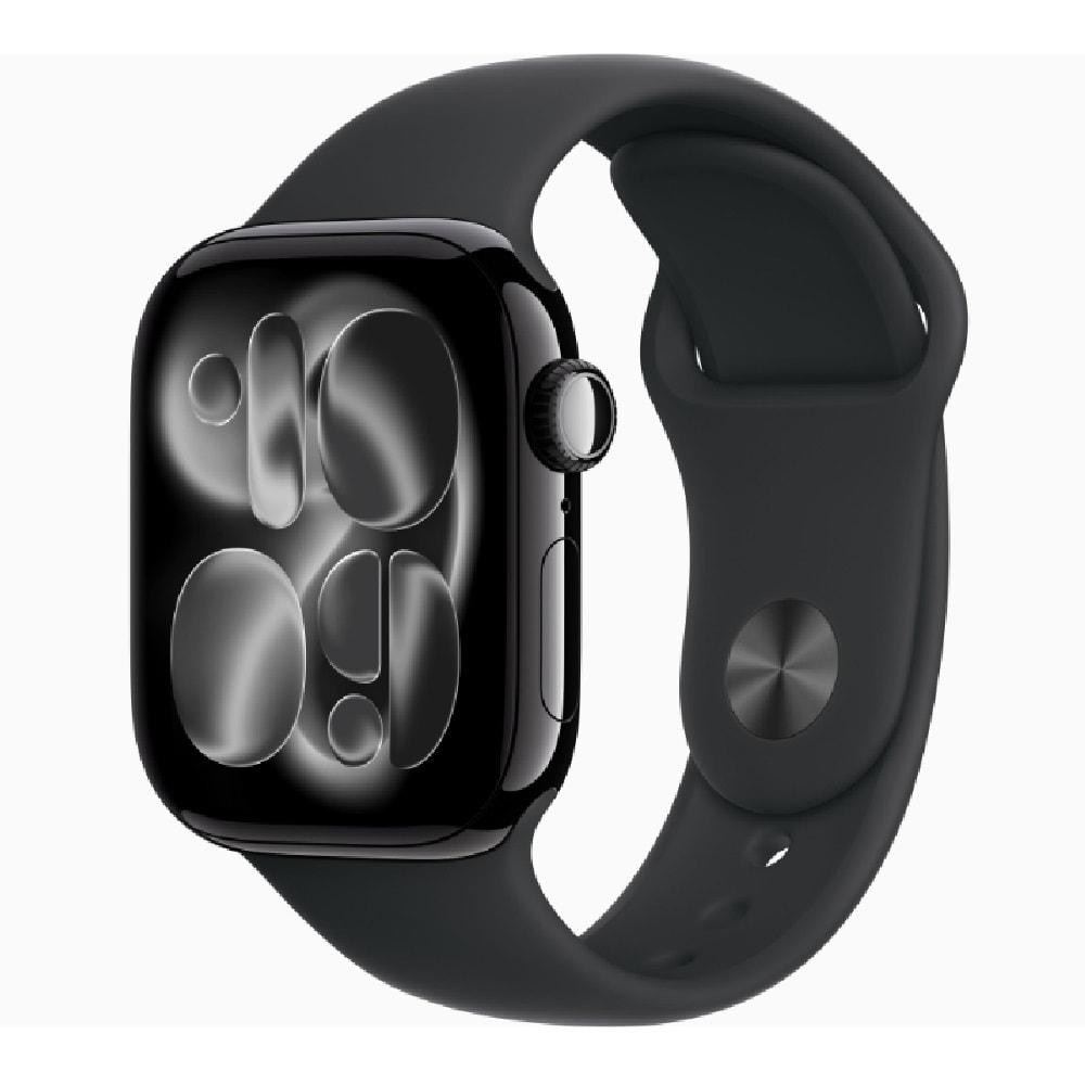 Apple Watch Series 11 GPS + Cellular 42 mm Jet Black Aluminium Case with Black Sport Band - S/M