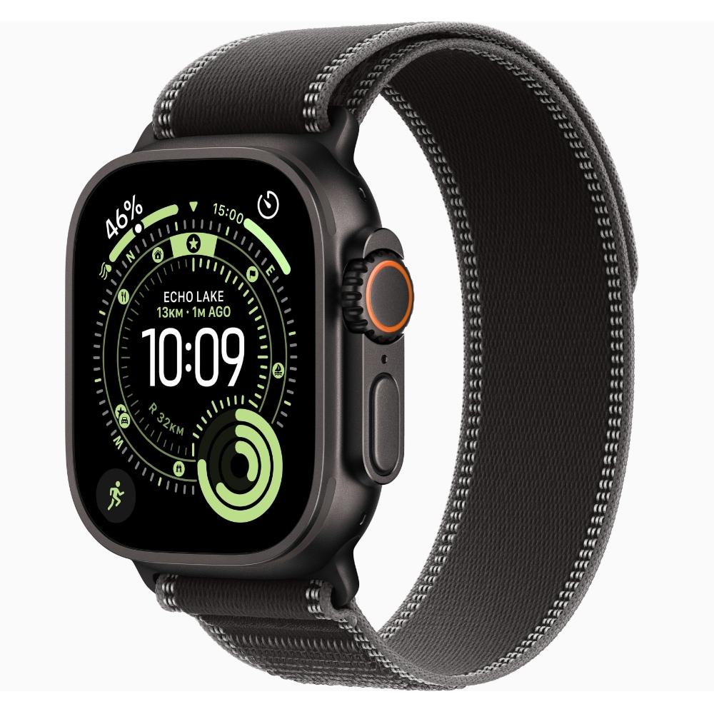 Apple Watch Ultra 3 GPS + Cellular 49 mm Black Titanium Case with Black/Charcoal Trail Loop - M/L