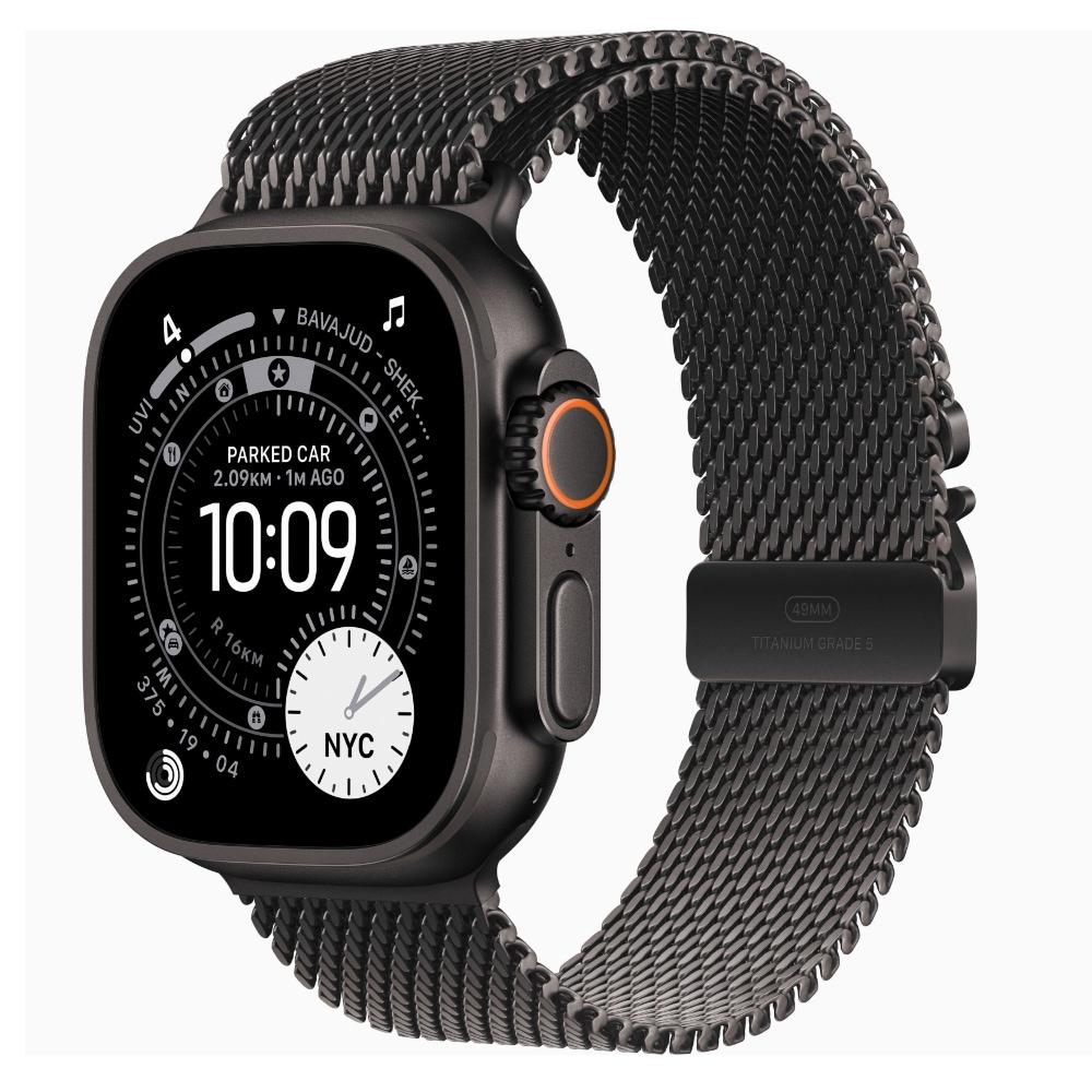 Apple Watch Ultra 3 GPS + Cellular 49 mm Black Titanium Case with Black Titanium Milanese Loop - Medium