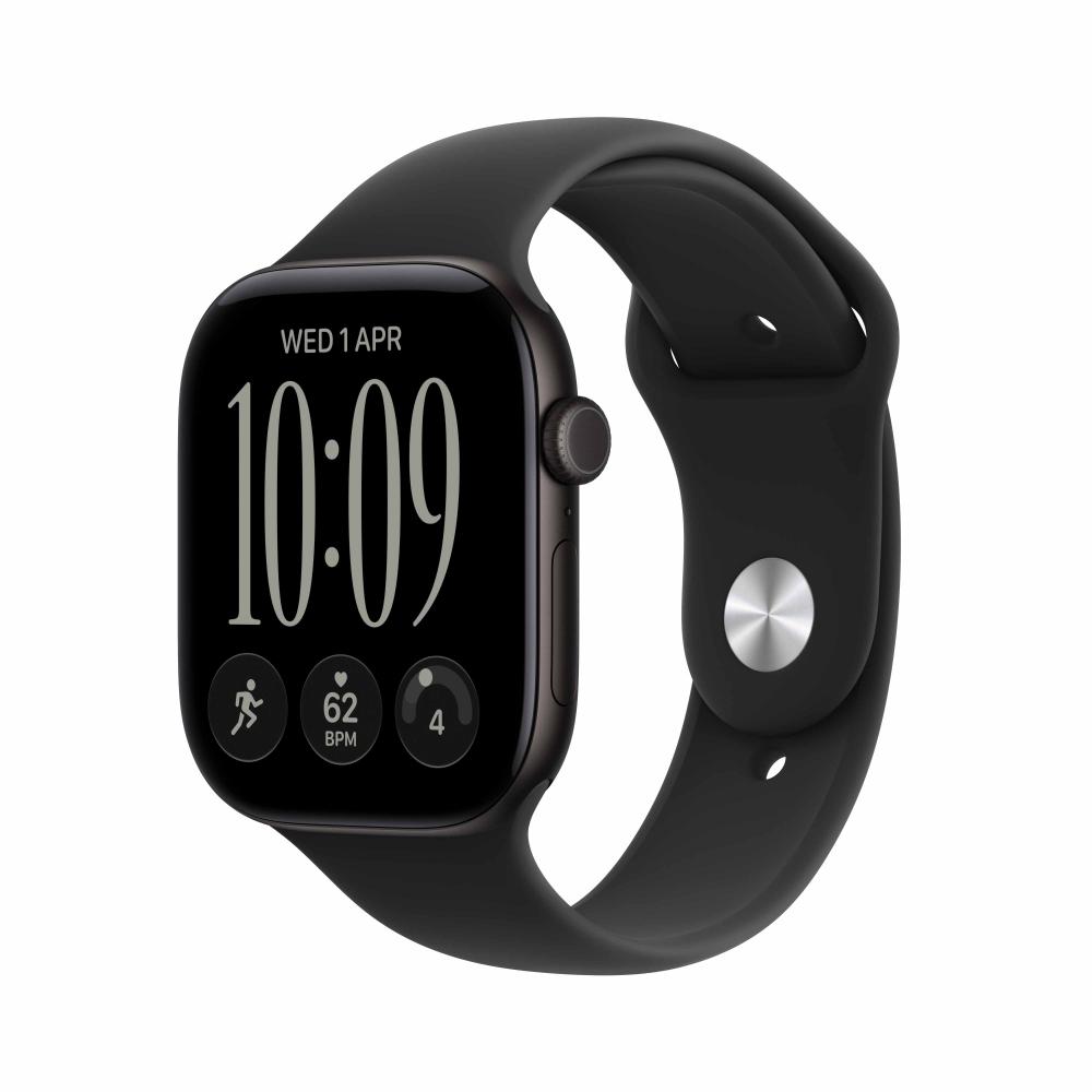 Apple Watch Series 12 GPS 46 mm Black Aluminium Case with Black Sport Band - S/M