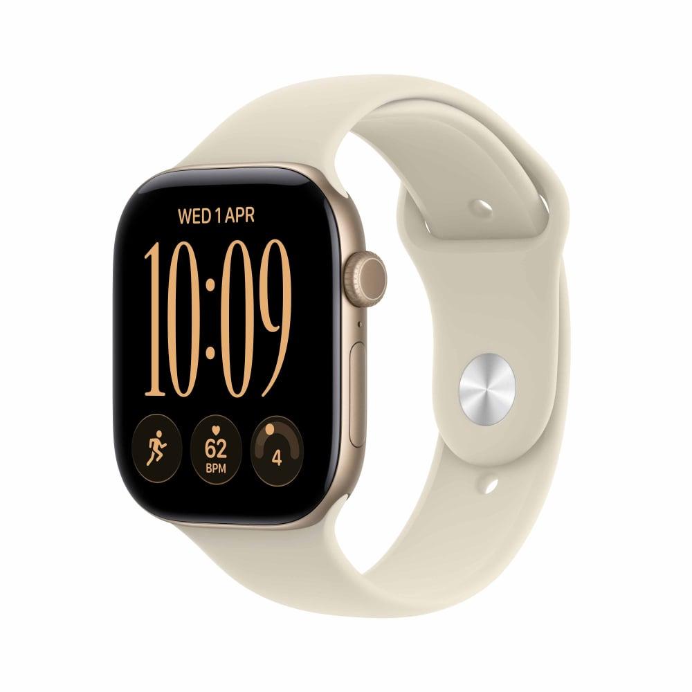 Apple Watch Series 12 GPS + Cellular 46 mm Light Gold Aluminium Case with Sand Sport Band - M/L