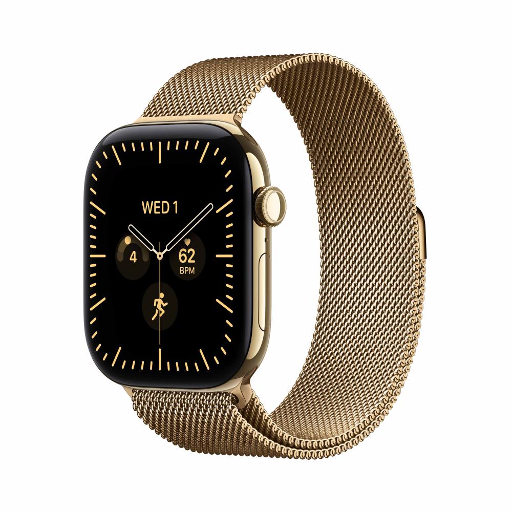 Apple Watch Series 12 GPS + Cellular 46 mm Radiant Gold Titanium Case with Radiant Gold Milanese Loop - S/M