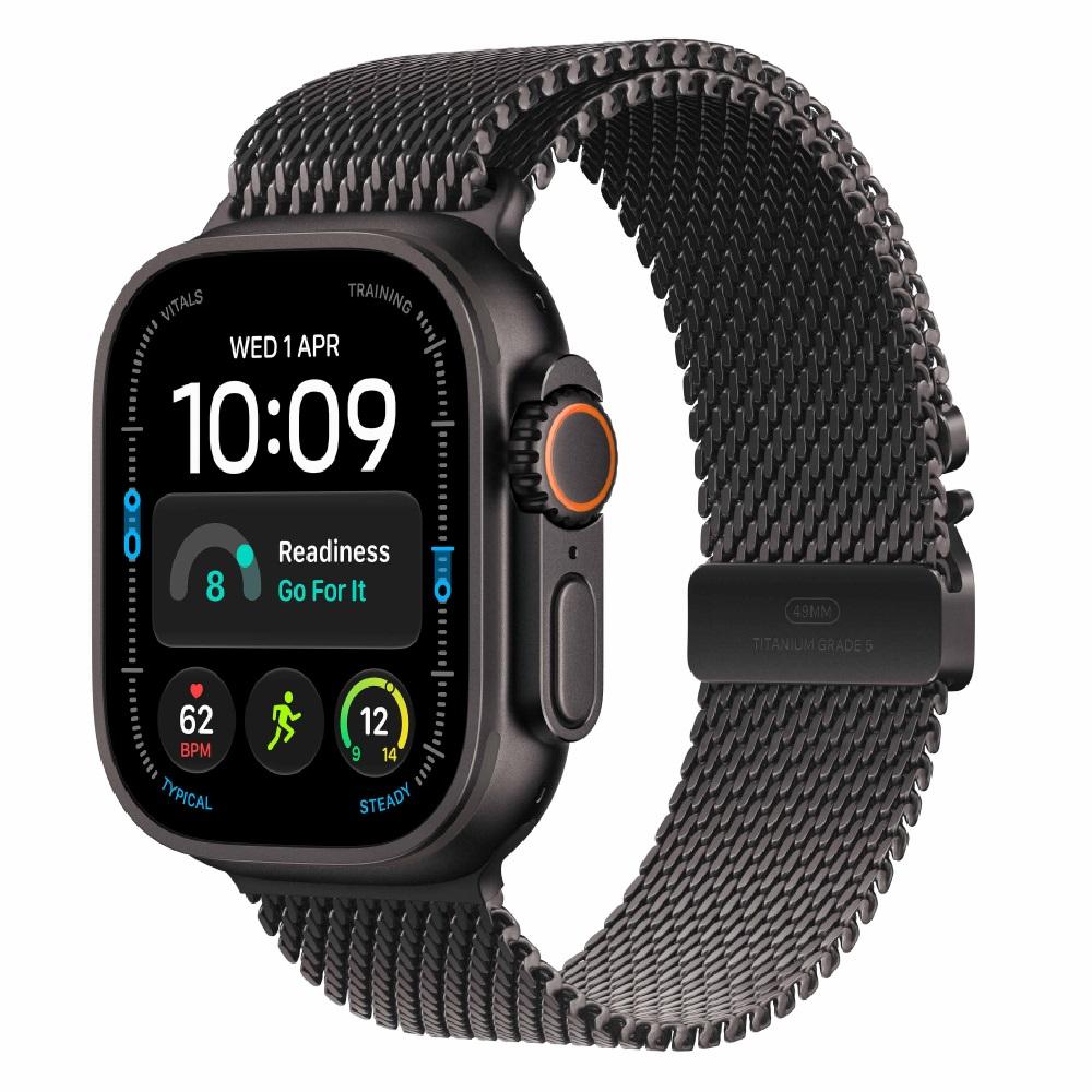 Apple Watch Ultra 4 GPS + Cellular 49 mm Black Titanium Case with Black Titanium Milanese Loop - Large