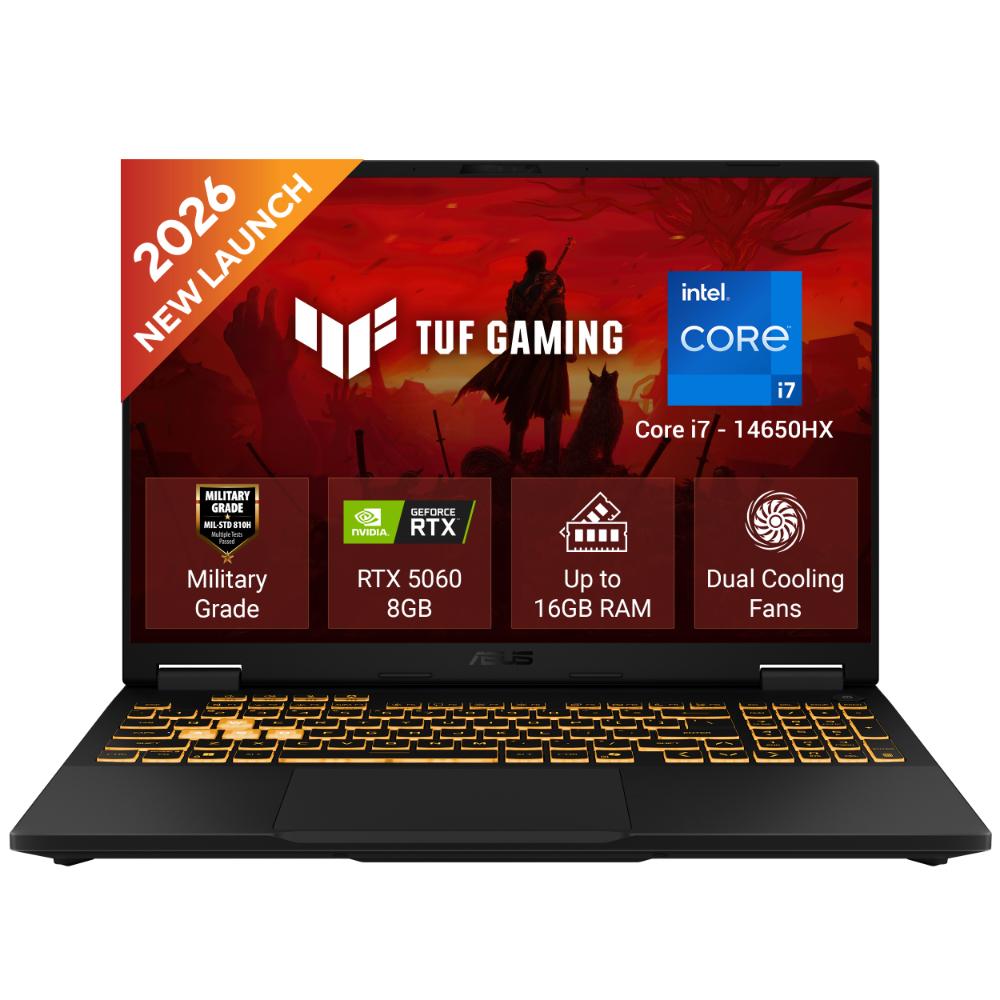 Asus TUF F16 FX608JMI-TU251WS Gaming Laptop (Intel Core i7 14650HX/16 GB/1 TB/RTX5060/Windows 11 Home/Microsoft Office Home 2024), 40.64 cm - 16 inch, Jaeger Gray