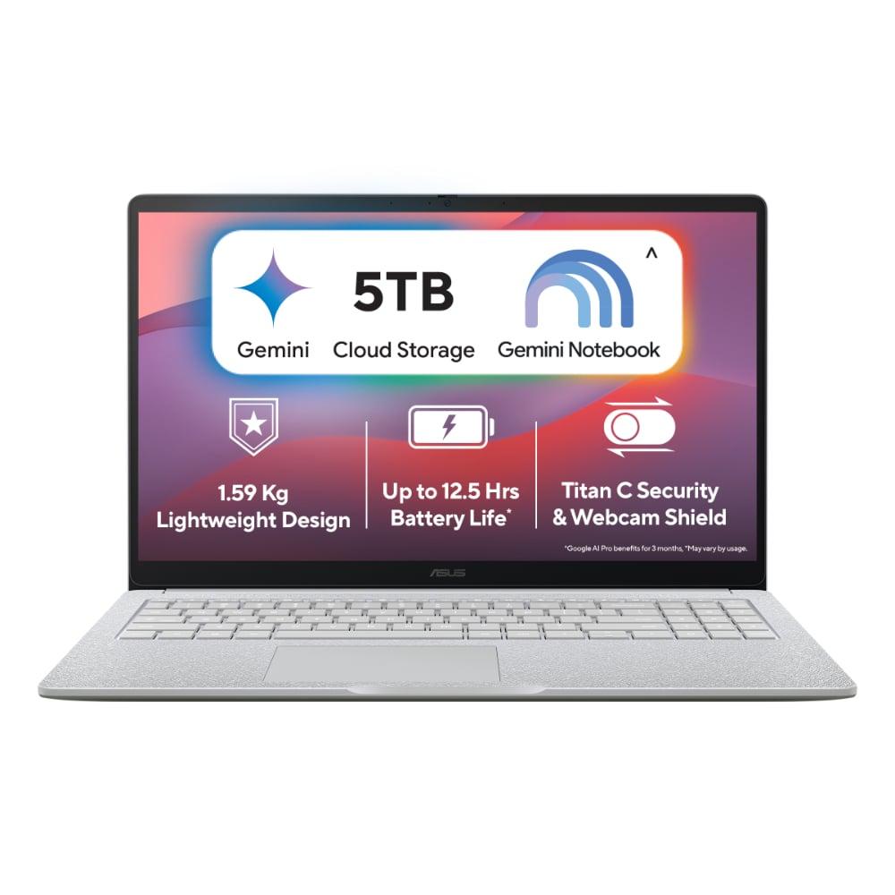 Asus ChromeBook 15 CX1505CTA-S70293 Laptop (Intel Processor N50/8 GB/128 GB SSD/ChromeOS/Full HD), 39.6 cm - 15.6 inch, Pure Grey
