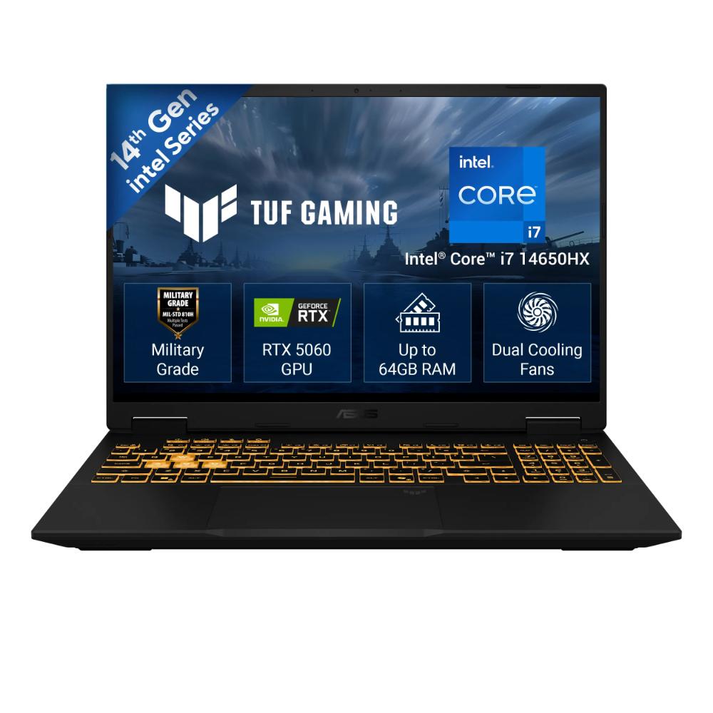 Asus TUF F16 FX610JM-TU105WS Gaming Laptop (Intel Core i7 Processor 14650HX/16 GB/512 GB SSD/Rtx5060/Windows 11 Home/MSOffice Home 2024), 40.64 cm - 16 inch, Off Black