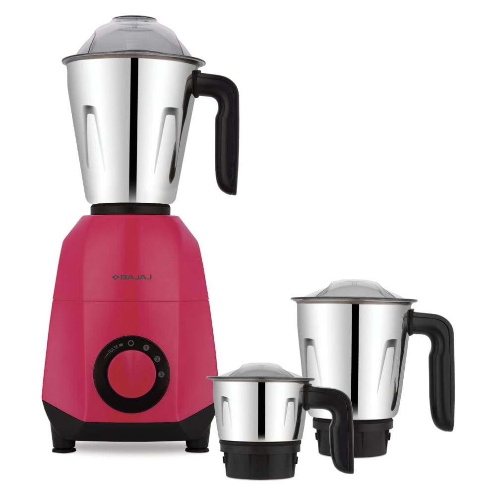 Bajaj Ninja Series Quartz 750 W 3 Jar Mixer Grinder, Garnet Pink