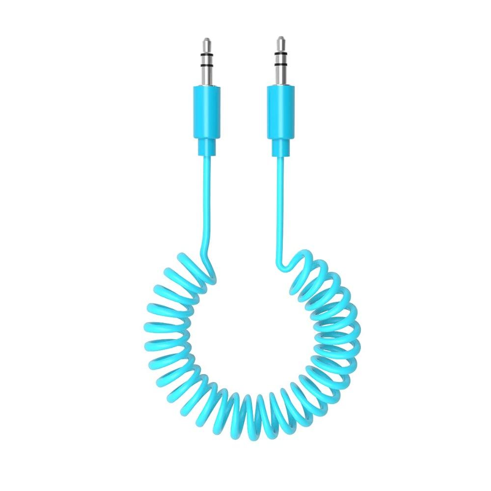 Bandridge BNDTWS 1 Meter 3.5mm Tangle-Free Audio Cable, Blue
