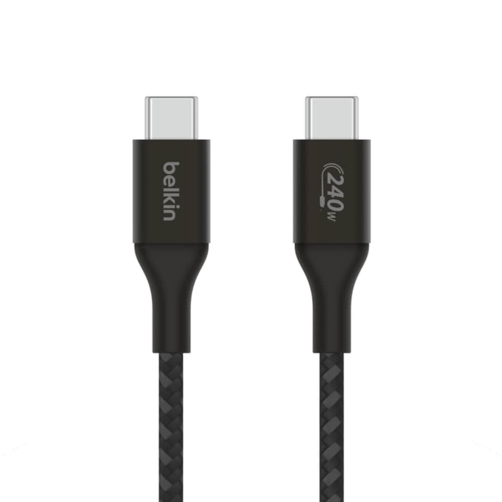 Belkin USB-C to USB-C Braided 100 cm (1 meters) 240W PD, Fast Charge and Sync Type C Cable, Black