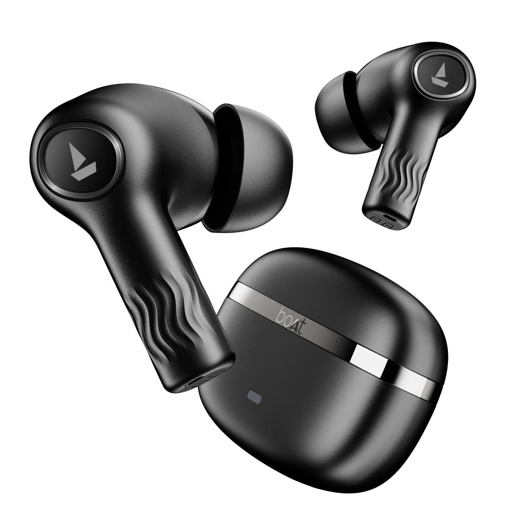 boAt Nirvana Ion Truly Wireless in-Ear Earbuds with 120 HRS Playback (24 hrs/Charge), Crystal Bionic Sound with Dual EQ Modes, Quad Mics ENx Technology, in Ear Detection (Charcoal Black)