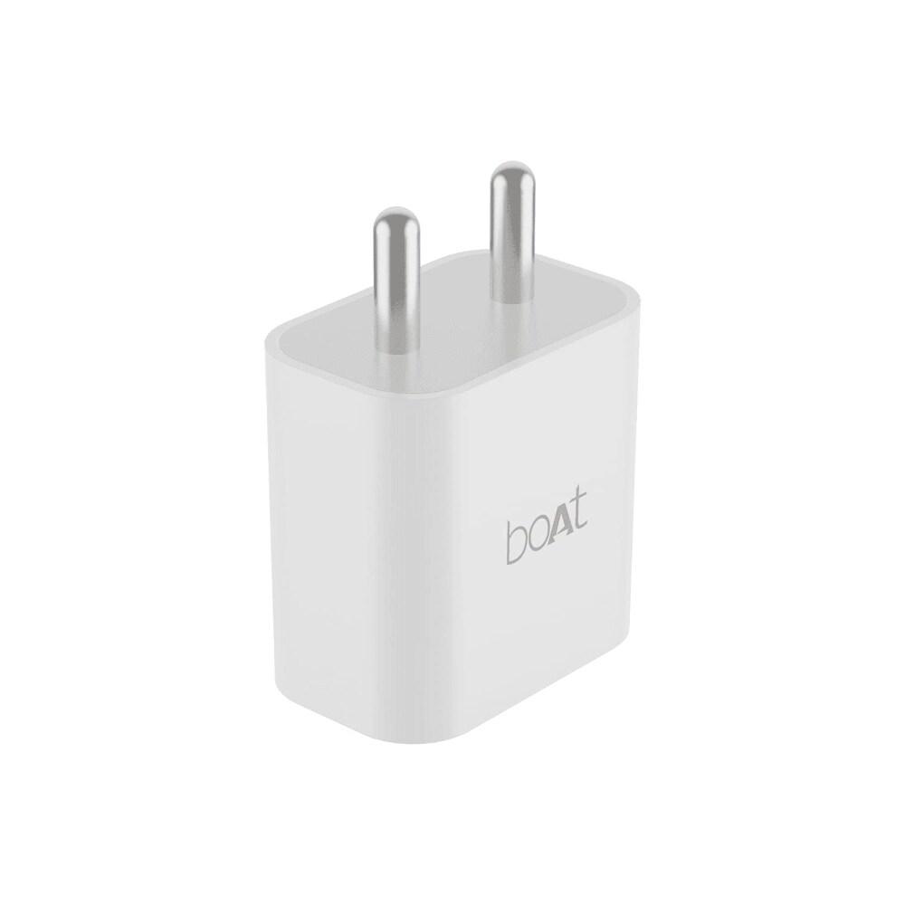 boAt PD Single Port 20 W Type-C Fast Charging Wall Charger, Smart IC protection, Intelligent Voltage and Current Management, Corrosion Resistant Pins, Compatible with Android phones and iPhone 11 and above, White