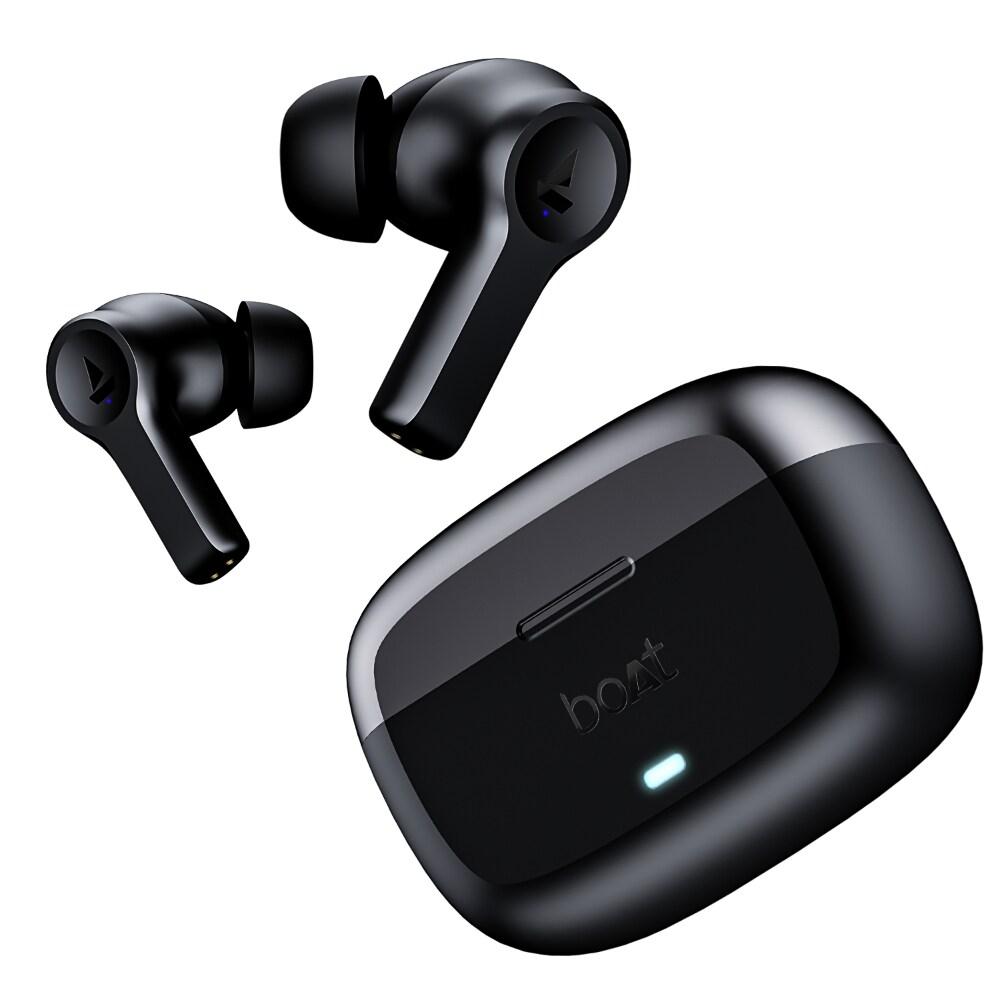 boAt Airdopes Flex 454 ANC Truly Wireless in-Ear Earbuds with Smart Features, ANC, 60 HRS Playback, Hearables App Support, Quad Mics, Multi Point Connectivity, ASAP Charge, Beast Mode (Gunmetal Black)