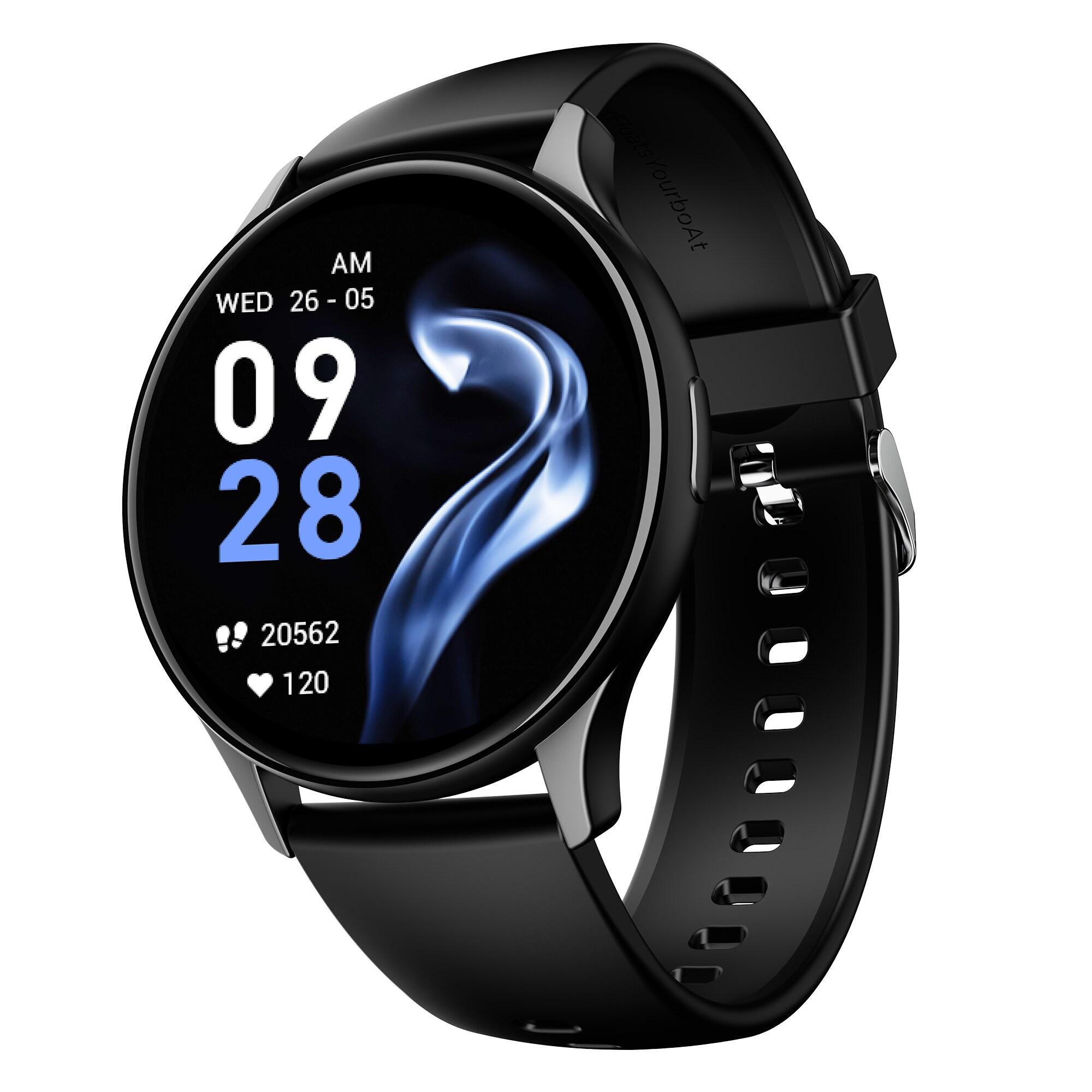 boAt Lunar Peak Smart Watch with Curve 3.68 cm (1.45 inch) AMOLED Display, Always On Display, Advanced Bluetooth Calling and Custom Watch Faces (Black)