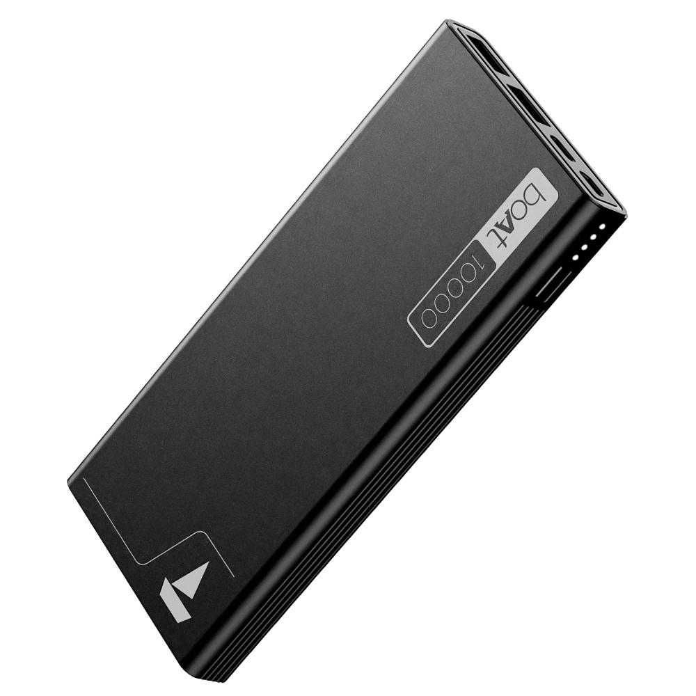boAt EnergyShroom 10000 mAh Power Bank, 2-way 22.5 Watts Fast Charging, 12 Layer Smart IC Protection, High Temperature and Scratch Resistant, LED Indicators, Carbon Black
