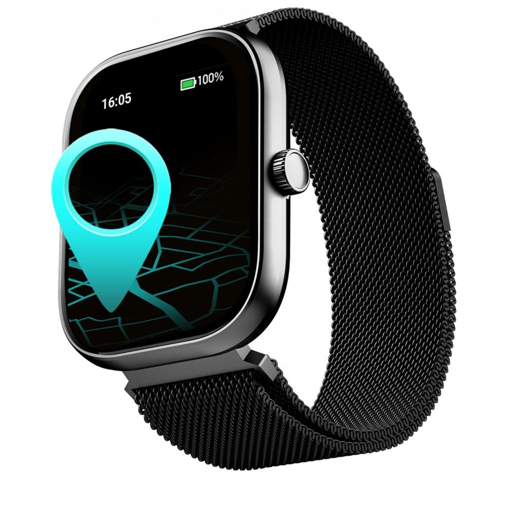 boAt Wave Sigma 3 Smartwatch with 5.10 cm (2.01 inch) HD Display, Advanced Bluetooth Calling, Turn-by-Turn Navigation, Emergency SOS & QR Code Tray (Metal Black)