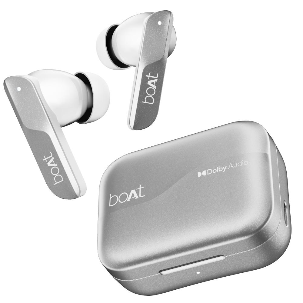 boAt Airdopes 800 TWS Earbuds with 40 Hours Playtime, Quad Mics with Ai-ENx Tech, ASAP Charge, Beast Mode, Surround Sound, Seamless Multipoint Connectivity, 10 mm Titanium Drivers, IPX5 (Interstellar White)