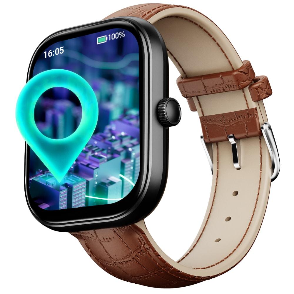 boAt Wave Sigma 3 Brown Leather Smart Watch - Image 1
