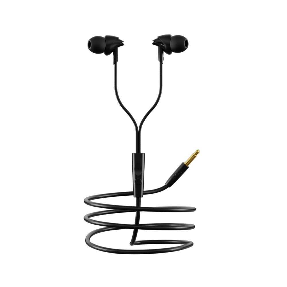 boAt Bassheads 100 Wired Earphones with Mic, Hawk Inspired Design, Integrated Multifunction Control, In-line Mic Hands Free Communication, Instant Voice Assistant, Super Extra Bass, Bold Black