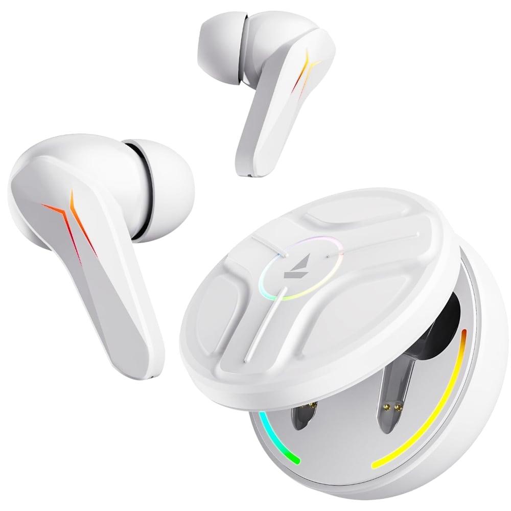 boAt Immortal 141 TWS Earbuds with ENxTM Tech, Up to 40 hrs Playtime, boAt Signature Sound, BEAST Mode, IPX4 Resistance, IWP Tech, RBG Lights, & USB Type-C Port (White Sabre)