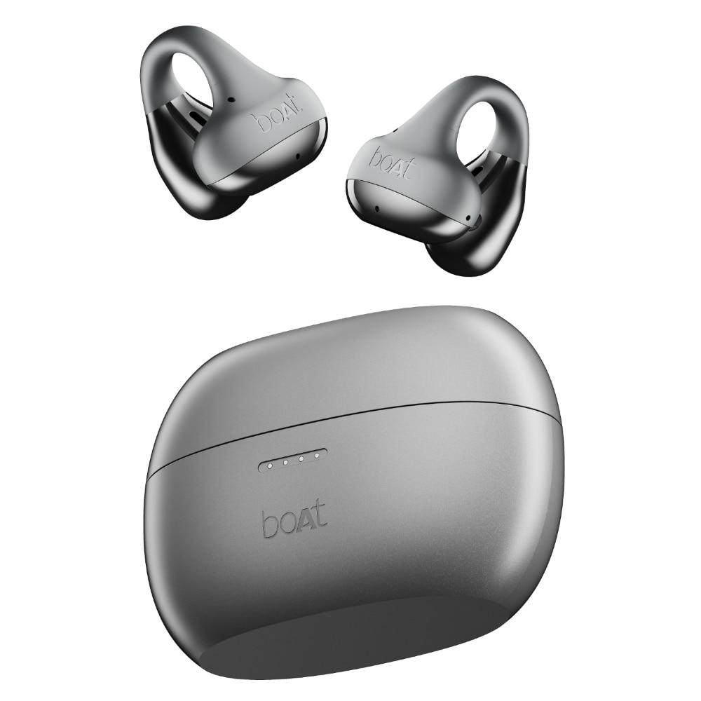 boAt Airdopes Loop With Clip-On Fit, Air Conduction Tech, 50 hrs Playback, 4 Mics with ENx, Dual EQ Modes, 12 mm Drivers, Beast Mode with 40 ms Latency, ASAP Charge (Cool Grey)-2