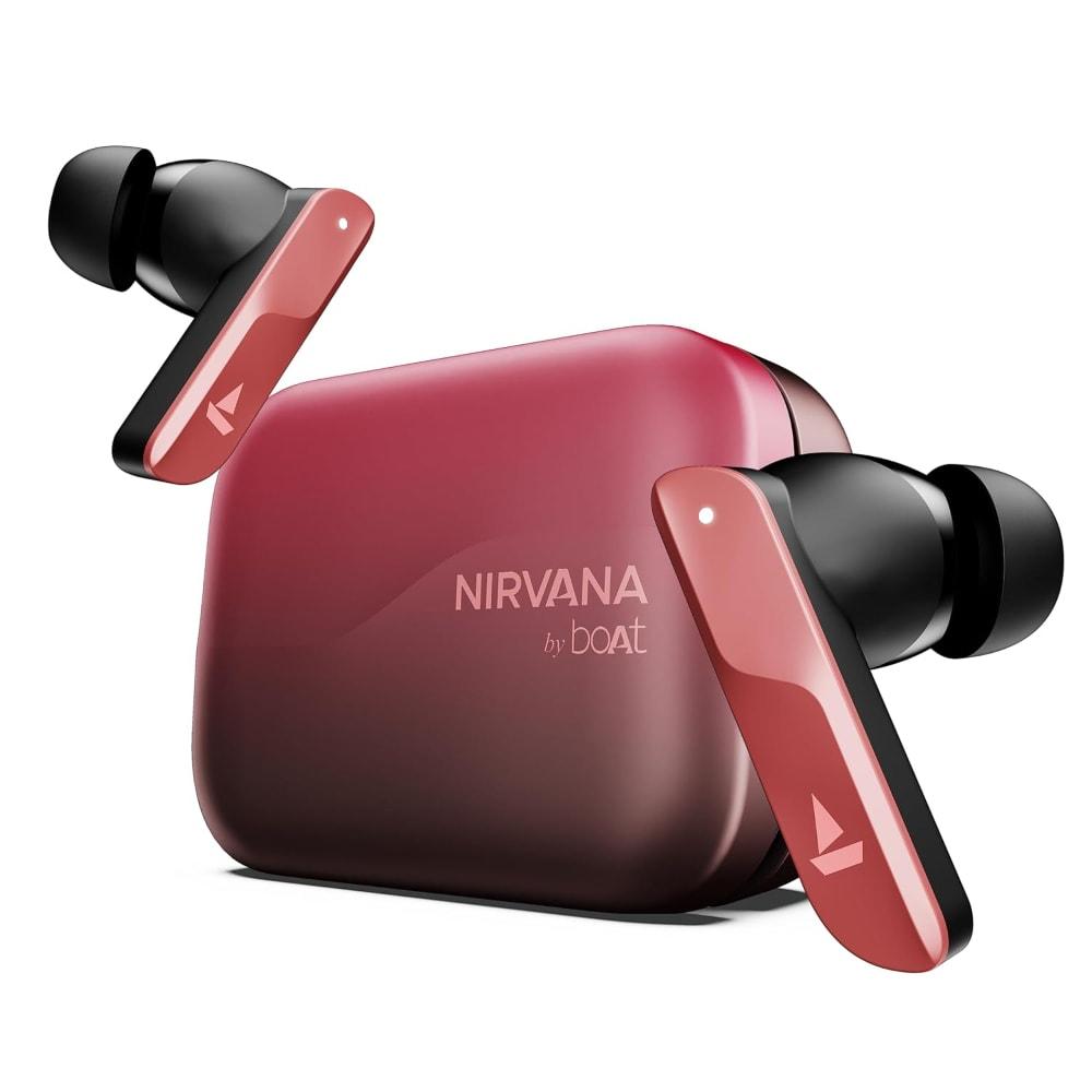 boAt Nirvana X TWS, Knowles Dual Drivers, Hi-Res Audio LDAC, App Support, ENx, Dual Pair, Spatial Audio, Fast Charge, Bluetooth Earbuds, TWS Ear Buds Wireless Earphones with mic (Galactic Red)