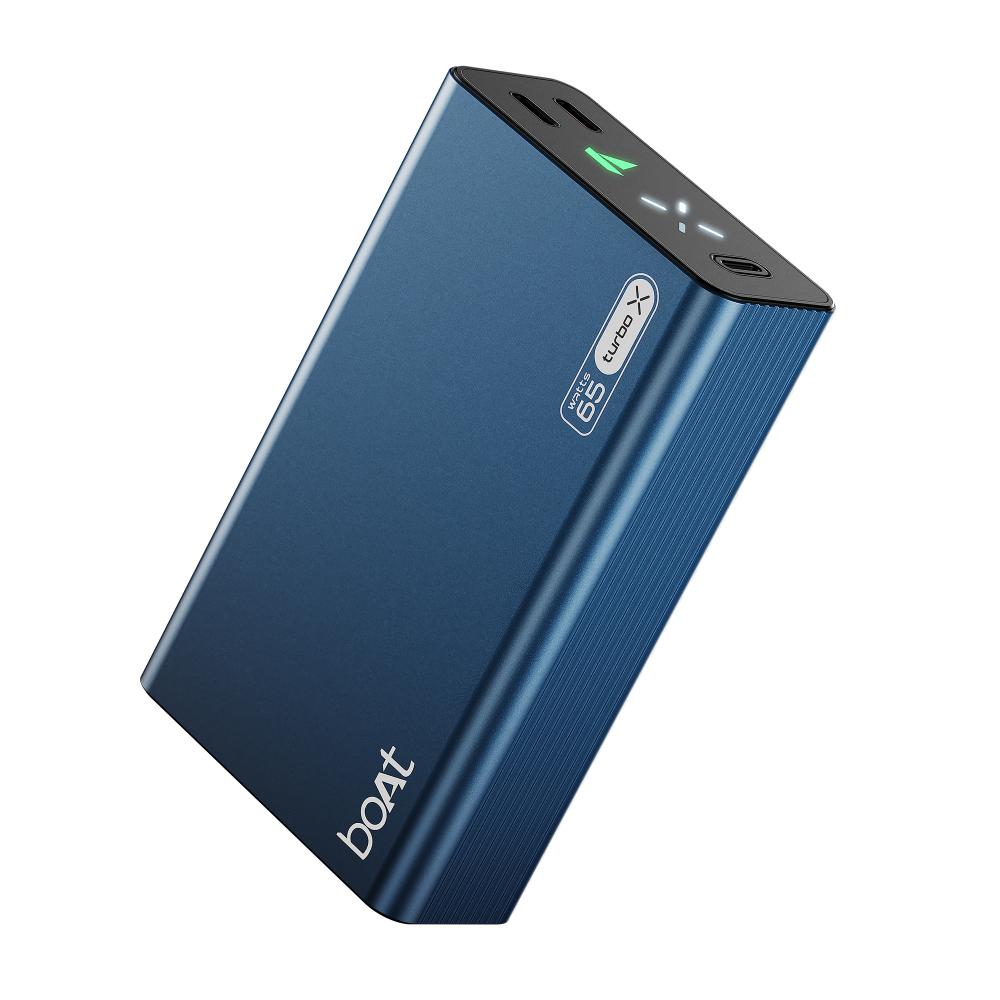boAt EnergyShroom PB465 Turbo X 20000 mAh Power Bank, Navy Blue