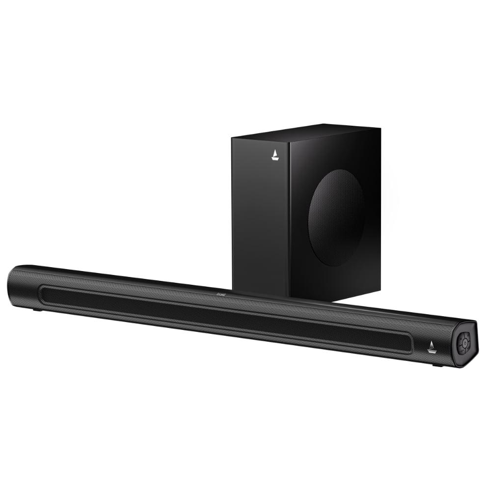 boAt Aavante Pulse 120 W Soundbar with 2.1 Channel Wired Subwoofer, Bluetooth v5.4, HDMI(ARC), USB, AUX, Optical, Custom Bass & Treble, EQ Modes (Movie/3D/News/Music), Sleek Premium Design